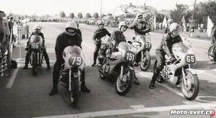 Dobruška 1974-350ccm #79 Mrkvička, #151 Seiboth, #65 Plevák, #166 Mareš