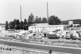 parkoviště závodních strojů v roce 1983, archiv Svoboda